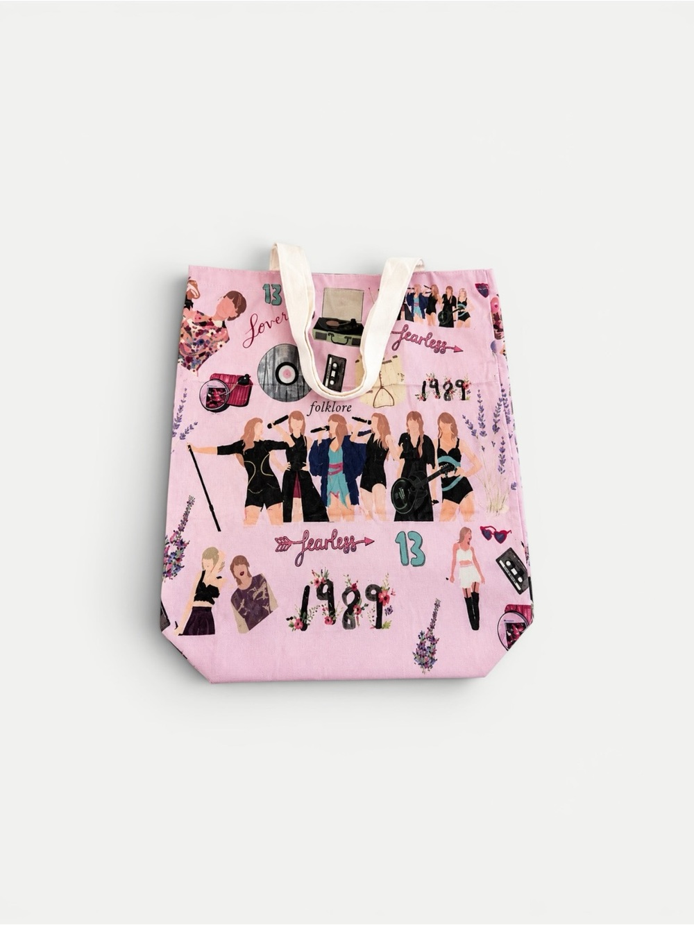 Pink Music Theme Tote Bag New Sealed Reusable Shopping Gift Tote